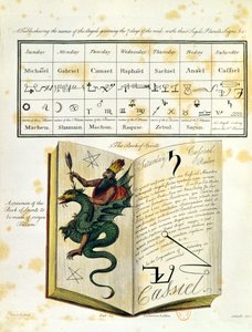Francis Barrett, 1801 (renkli gravür) tarafından yazılan Magic The Magus Kitabından resimli sayfa by English School