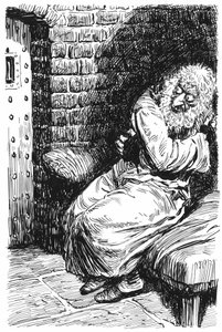 Charles Dickens tarafından Oliver Twist için illüstrasyon (kalem ve mürekkep) by English School