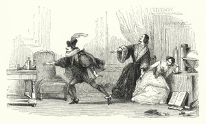 Le Diable boiteux ya da İki Sopalı Şeytan balesi için illüstrasyon (gravür) by English School