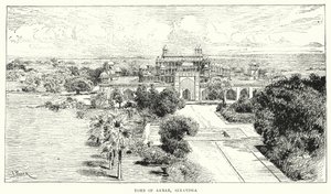 Hindistan: Ekber Türbesi, Sikandra (gravür) by English School