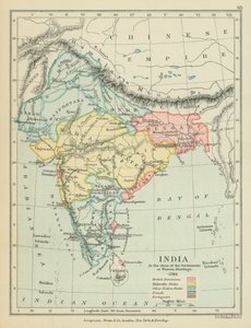 Warren Hastings Hükümetinin Son Döneminde Hindistan (renkli taş baskı) by English School