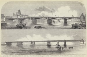 Amaçlanan Yeni Blackfriars Köprüsü, Londra, Londra, Chatham ve Dover Demiryolu Köprüsü, Blackfriars