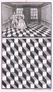 İç Mekan, Çeşitli Zemin Dekorasyonundan İllüstrasyon, John Carwitham, 1739, bw gravür by English School