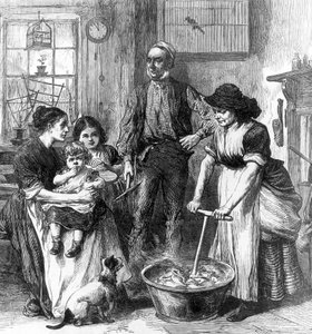 Bir Madenci Kulübesinin İç Mekanı (gravür) by English School