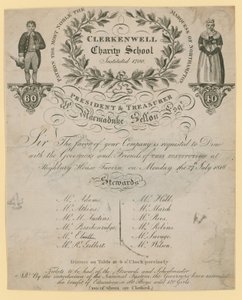 Clerkenwell Yardım Okulunun akşam yemeğine davet by English School