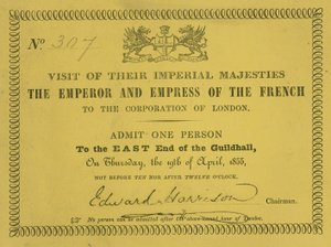 Fransız İmparatoru ve İmparatoriçesi olan İmparatorluk Majestelerinin 19 Nisan 1855
