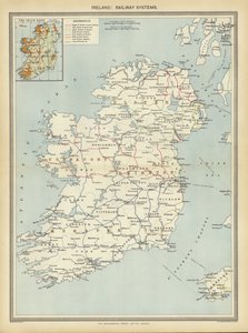 İrlanda, Raylı Sistemler (renkli lito) by English School