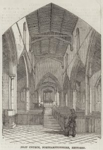 Islip Kilisesi, Northamptonshire, restore edilmiş (gravür) by English School