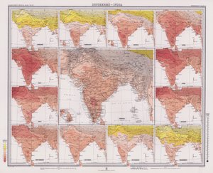 İzotermler, Hindistan (renkli lito) by English School