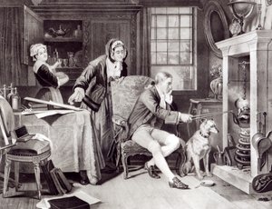 James Watt (1736-1819) Steam ile Oynamak by English School