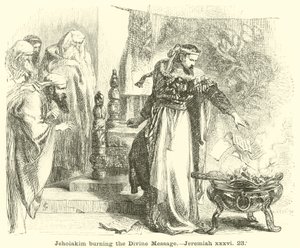 Jehoiakim İlahi Mesajı Yakıyor, Jeremiah, xxxvi, 23 by English School