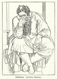 Yeremya, Sistine Tavan (gravür) by English School