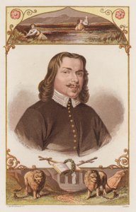 John Bunyan, portre (renkli gravür) by English School