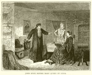 John Knox, İskoç Kraliçesi Mary'nin önünde by English School