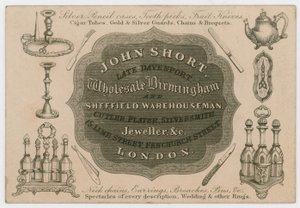 John Short, ticaret kartı by English School
