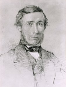 John Tyndall (1820-93) (kağıt üzerinde beyazla yükseltilmiş kömür) by English School