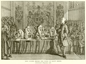 John Wilkes, Krallar Divanı huzurunda by English School