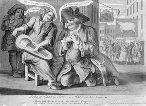 John of Gant Aşık veya Mars dizlerinin üzerinde, 1749 by English School