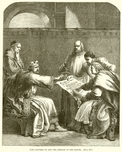 John, Baronların Makalelerini İmzalamayı Reddetti by English School