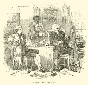 Johnson ve Kedisi (gravür) by English School