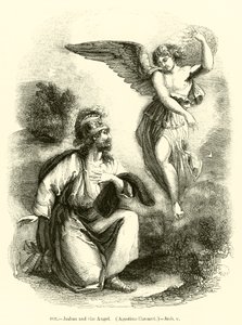 Joshua ve Angel, Agostino Carracci, Joshua v (gravür) by English School
