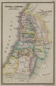 Yahuda ve İsrail, Kralların Kitaplarını gösteriyor (renkli gravür) by English School