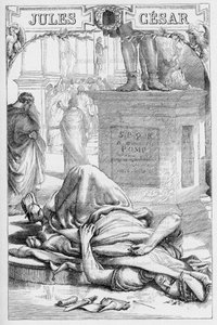 Jules Cesar - Julius Caesar'ın Trajedisi - “” William Shakespeare'i Tamamlıyor”” da İllüstrasyon 1866 - Bu baskının çizimleri ve genel biçimi Cassell'in Londra'da yayınlanan resimli Shakespeare'inden ödünç alınmıştır. by English School