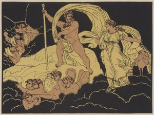 Juno ve Aeolus (renkli taş baskı) by English School