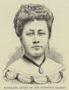 Kapiolani, Sandviç Adaları Kraliçesi (gravür) by English School