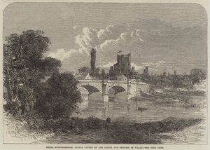 Kelso, Roxburghshire, son zamanlarda Galler Prensi ve Prensesi tarafından ziyaret edildi (gravür) by English School