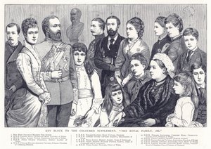 Renkli Ekin Anahtar Bloğu, Kraliyet Ailesi, 1880 by English School
