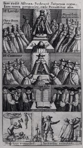 Kral II. Charles (1630-85), Parlamento Binası ile, 1660 by English School