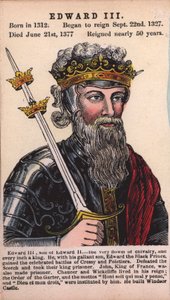 King Edward III (renkli gravür) by English School