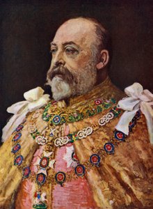 Kral Edward VII (renkli lito) by English School