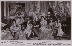 Kral Edward VII ve ailesi (lito) by English School