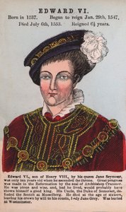 Kral Edward VI (renkli gravür) by English School