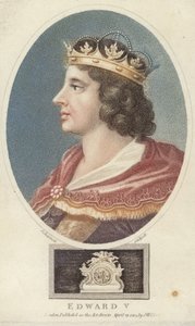 İngiltere Kralı V. Edward (renkli gravür) by English School