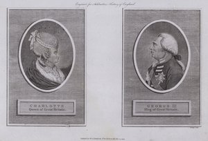 Kral George III ve Kraliçe Charlotte by English School