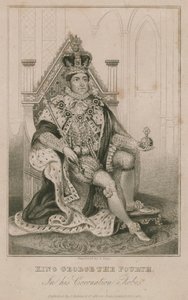 Kral George IV, taç giyme cübbesinde by English School