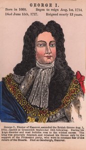 King George I (renkli gravür) by English School