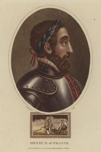 Fransa Kralı II. Henry (renkli gravür) by English School