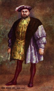 Kral Henry VIII (renkli litografi) by English School