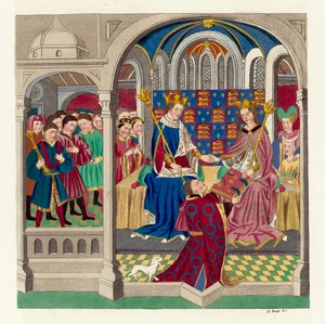 Kral Henry VI ve mahkemesi (renkli gravür) by English School