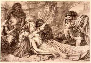 Kral Lear, Perde 5 Sahne 3, William Shakespeare (1564-1616) (gravür) by English School