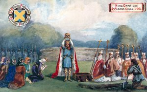 St Albans kafatası ile Kral Offa, 793 by English School