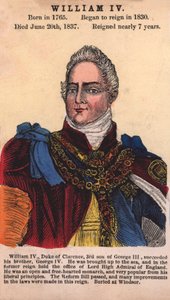 Kral William IV (renkli gravür) by English School