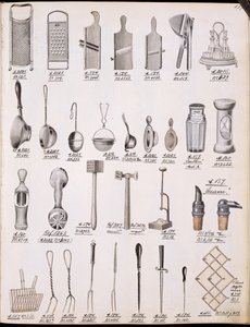 Mutfak eşyaları, bir yerli mal ve aksesuar ticaret kataloğundan, c.1890-1910 by English School
