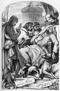 La Vie et la Mort du roi Jean (Kral John'un Yaşamı ve Ölümü) - (John Lackland) “” Works, William Shakespeare'i tamamlıyor”” 1866 - Bu baskının çizimleri ve genel biçimi Cassell'in resimli Shakespeare'inden ödünç alınmıştır, bar by English School