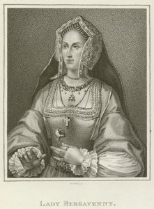 Leydi Bergavenny (gravür) by English School