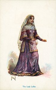 Lady Leflet (renkli taş baskı) by English School